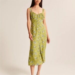 Abercrombie & Fitch Button-Through Slim Midi Dress